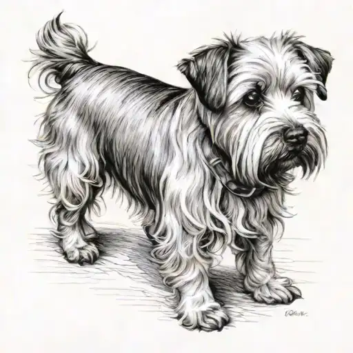 Norfolk Terrier Sitting With Date 2-21-24