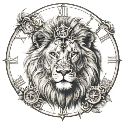 Lion Clock Face