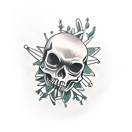Skull And Cactus