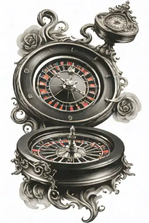 Roulette Wheel And Clock