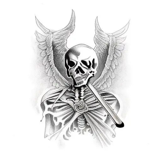 Death With A Scythe And A Raven