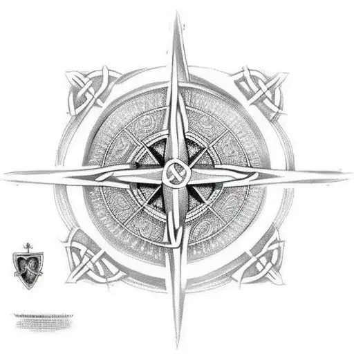 Large Celtic Cross Over Compass