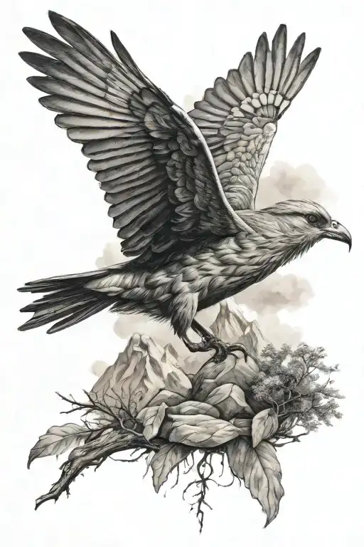 Mountain River Bird Flying