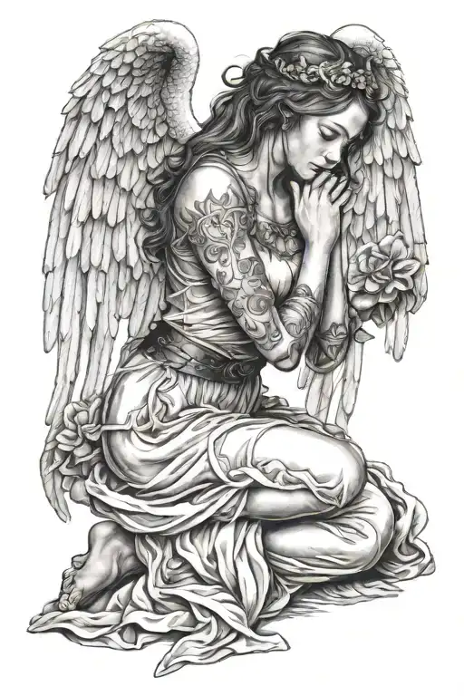 Real Girl Kneeling Angel