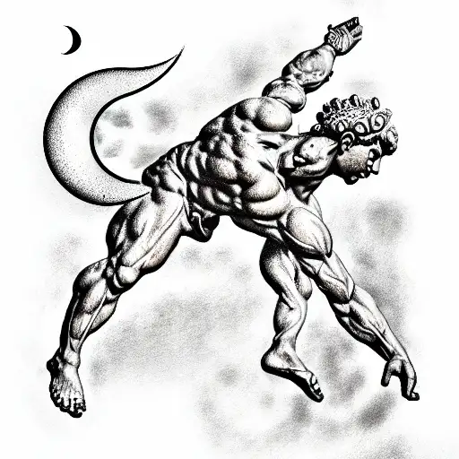 Statue Of Atlas Carrying The Turkish Moon And Star