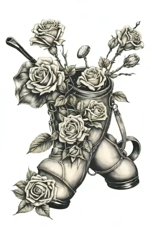 Golf Bag Filled With Roses