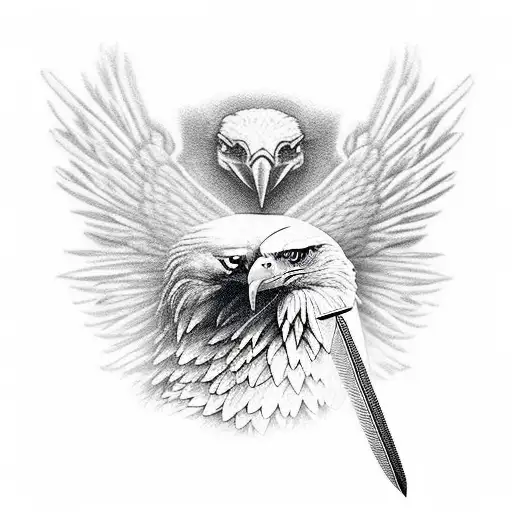 Eagle Standing On Sword