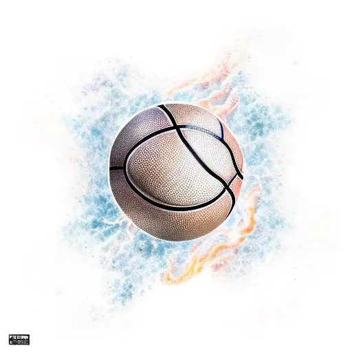 A Basketball Player Shooting Hoops With A Native American Art-inspired Background