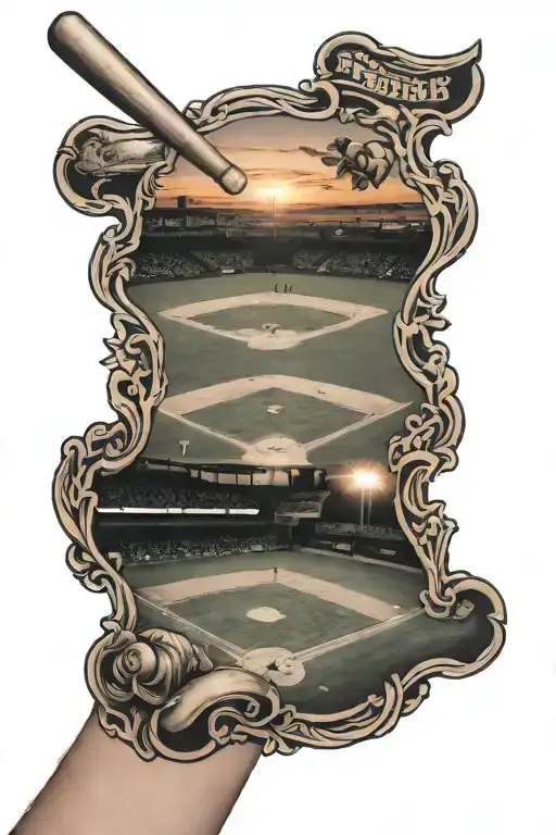 Baseball Field Durning Sunset