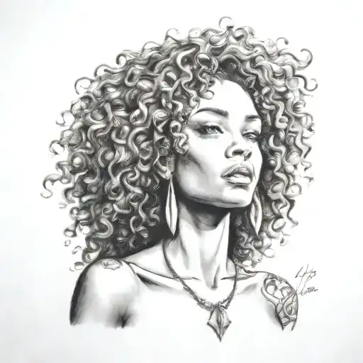 Black Goddess With Curly Hair