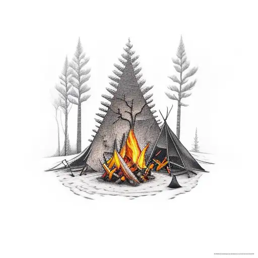 Forest And Campfire