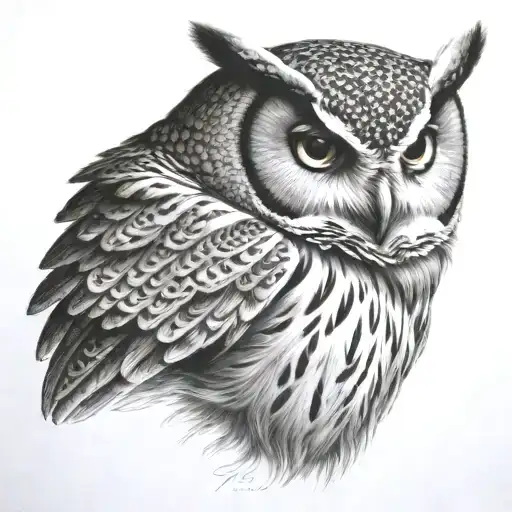 Owl With A Turned Head