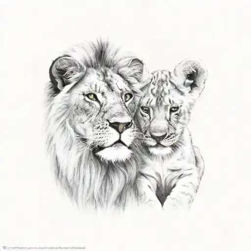 Lion With Cub