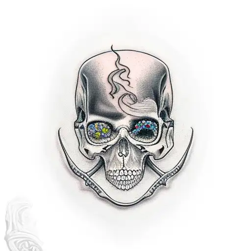 Grim Reaper Holding Rosarie