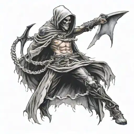 Guy With Reaper Over His Shoulder