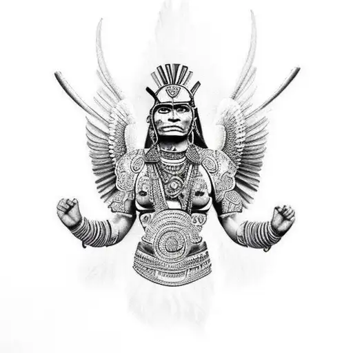 Aztec Warrior And Angelic Warrioe