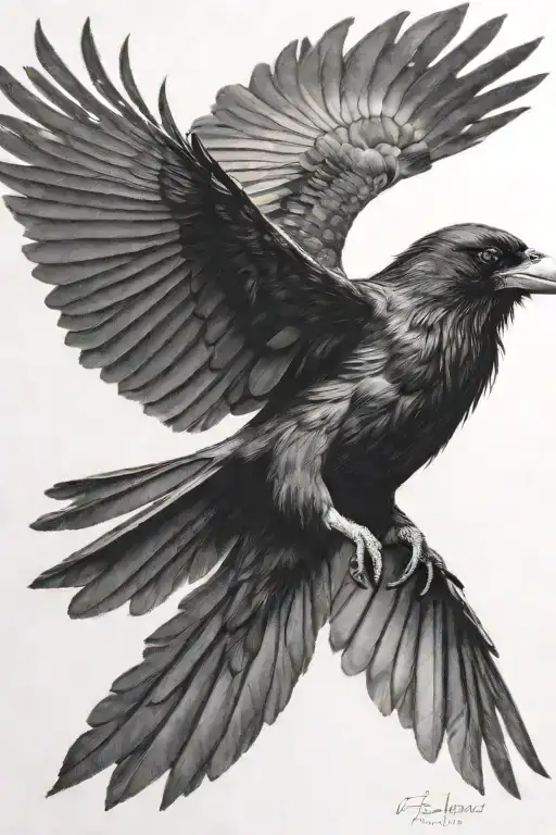 Raven Flying
