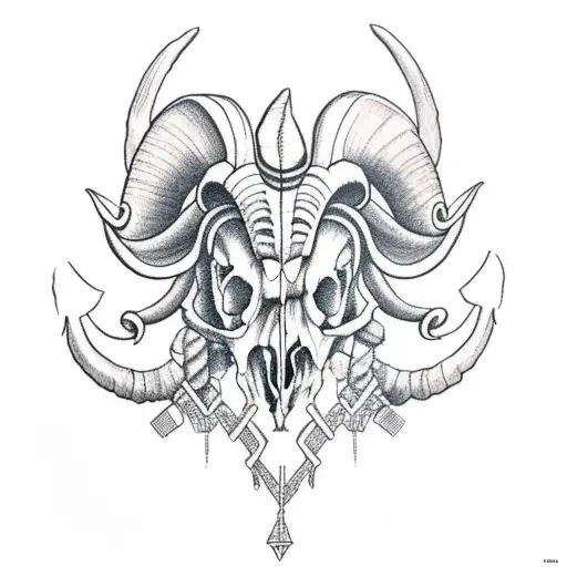 Ram Skull With Libra