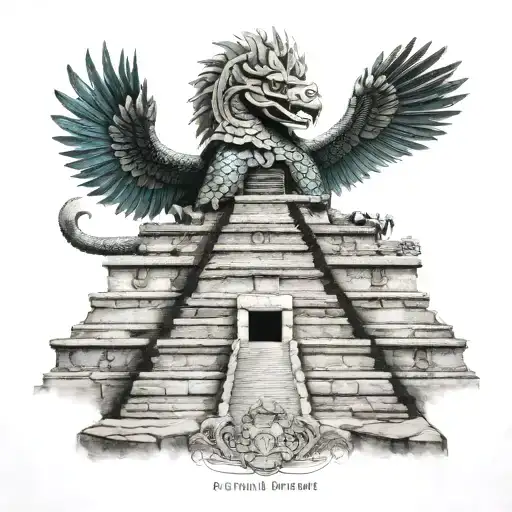 Quetzalcoatl On Mayan Pyramid