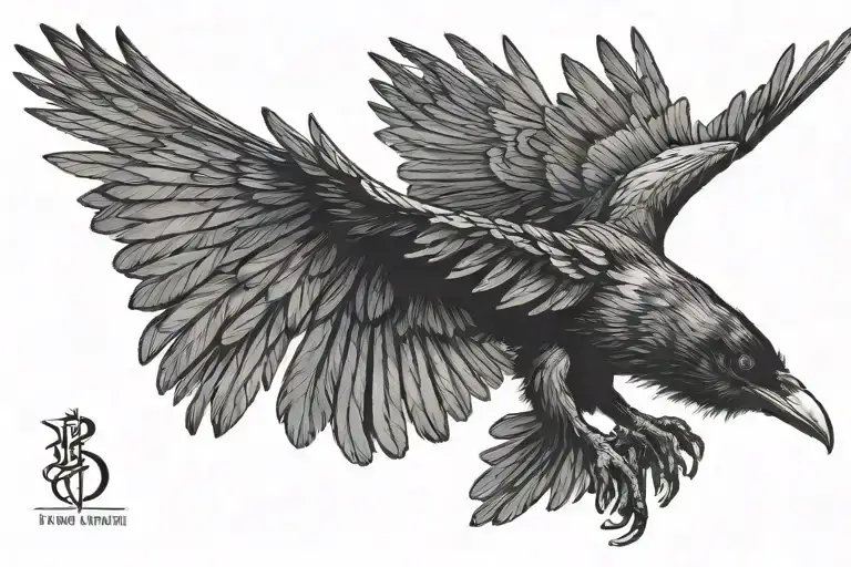 Raven Flying