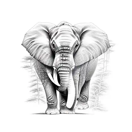 A Majestic Elephant Hiking Through A Lush Forest