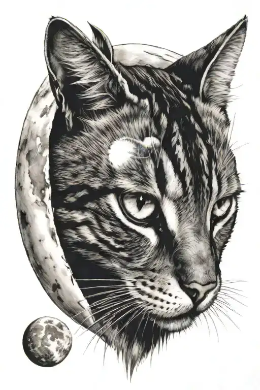 Cat And Moon