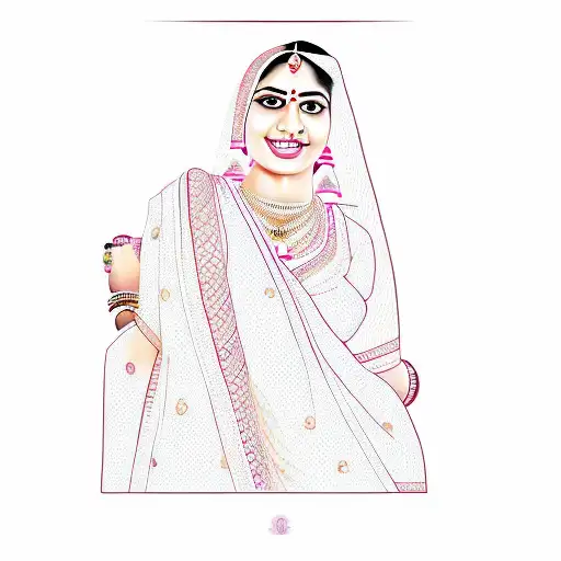 An Indian Woman In A Pink Sari