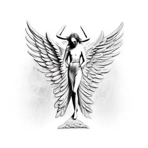 Icarus Melting Wax Angel Wings With A Wooden Frame