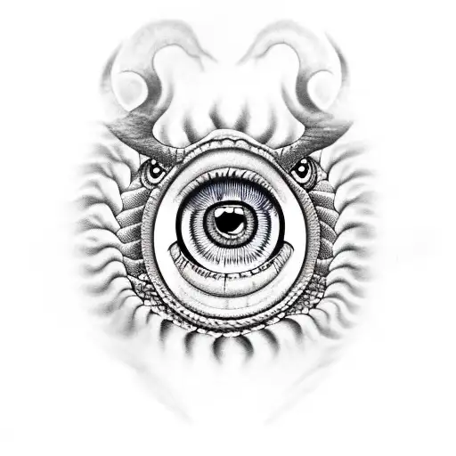 Eyes With Snake Having Text Devil Viper