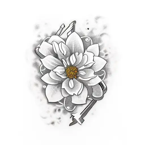 A Phlebotomist's Tools Intertwined With Delicate Floral Elements