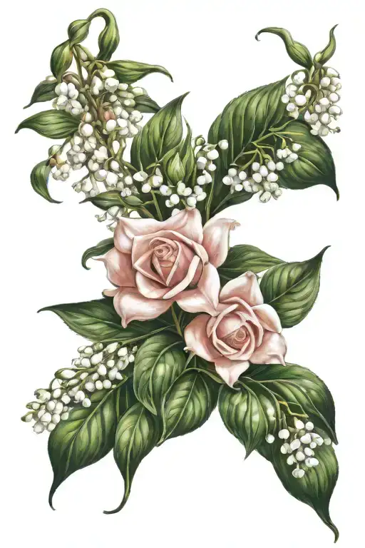 Rose And Lily Of The Valley Flowers