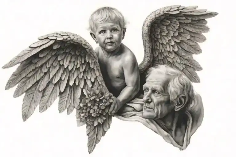 An Angel With The Names Grandpa Ralph And Mima