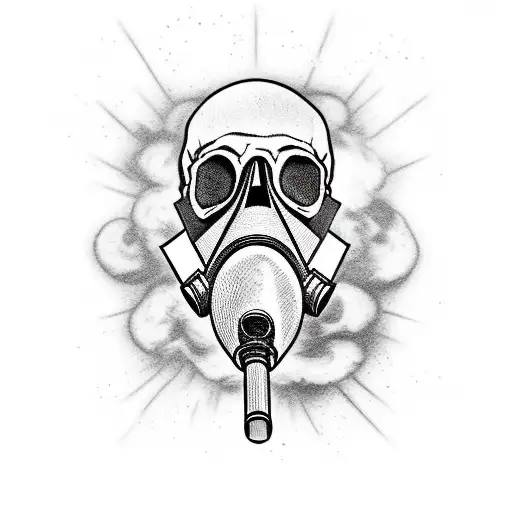 Skull With Gas Mask And Smoke