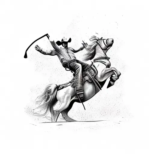 Cowboy Riding Horse With Gun