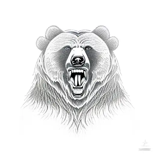 Grizly Bear Growling Towards Sky