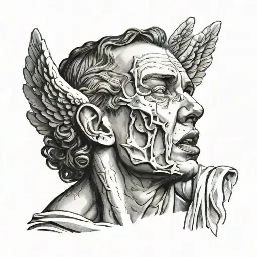 Angel Tearing Off Half His Face