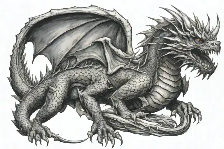 Dragon Wrapped Around Calf