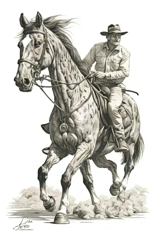 Horse And Man Walking