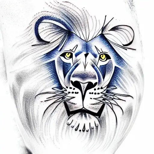 Lion With Blue Eyes