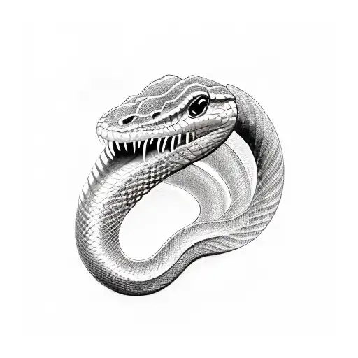 Snake Head Covered In Tree Roots