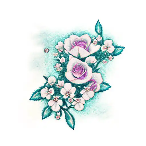 Cherry Blossom Rose Xo Sexy Girl Cross Hundred Dollar Bills Music Broken Heart