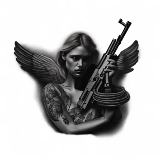 Angel Holding A Gun