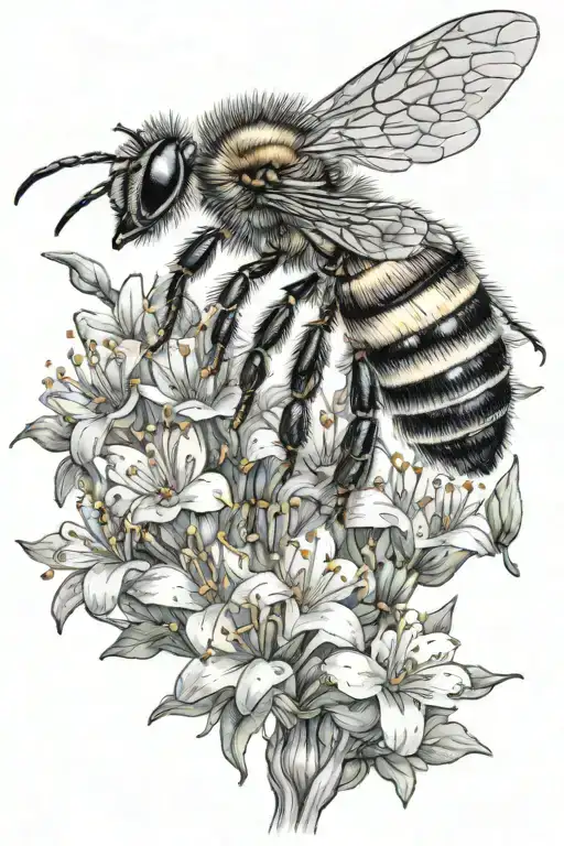 Honey Bee Collecting Nectar From Flowers