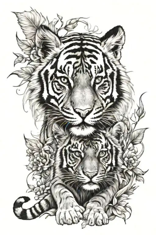 Phoenix And Tiger Cub