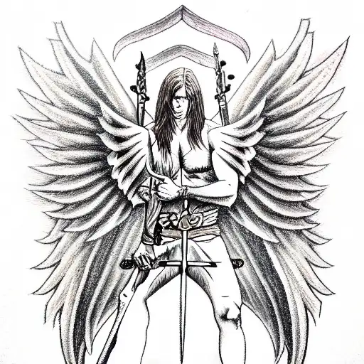 Male Angel Warrior With Sword