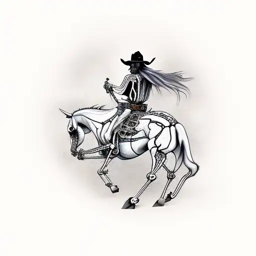Skeleton Cowboy Riding A Horse