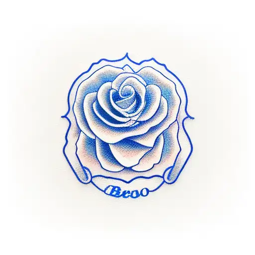 Breast Cancer Ribbon With Blue Bell Flowers