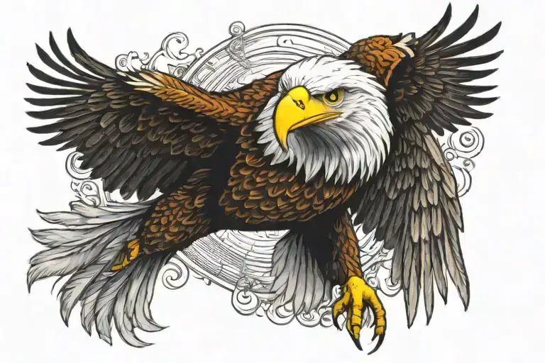 Sun Background Eagle Flying Towards You