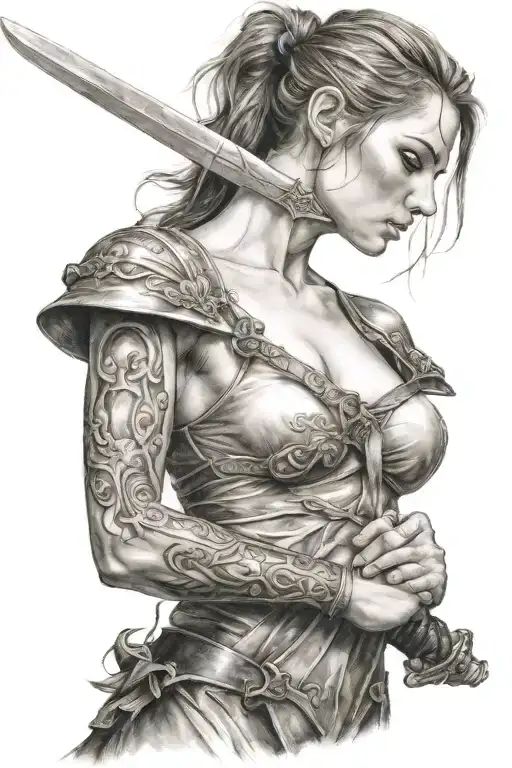 Woman Holding Sword