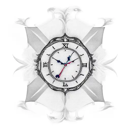 Clock Hemstitch Banner Shoulder